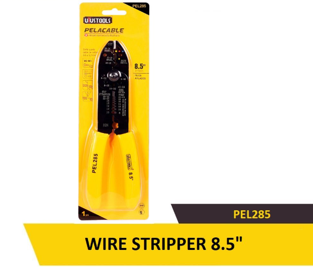Uyustools PEL285 8.5" Wire Stripper – Heavy-Duty Multi-Gauge Stripping, Cutting & Crimping Tool for Electricians, Durable Steel Construction