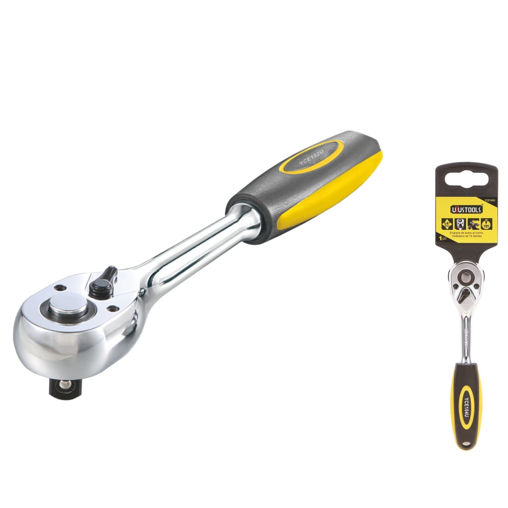 Uyustools YCE102U Ratchet Ring Spanner – Durable Chrome Vanadium, Smooth 72-Tooth Gear, Easy Torque Wrench