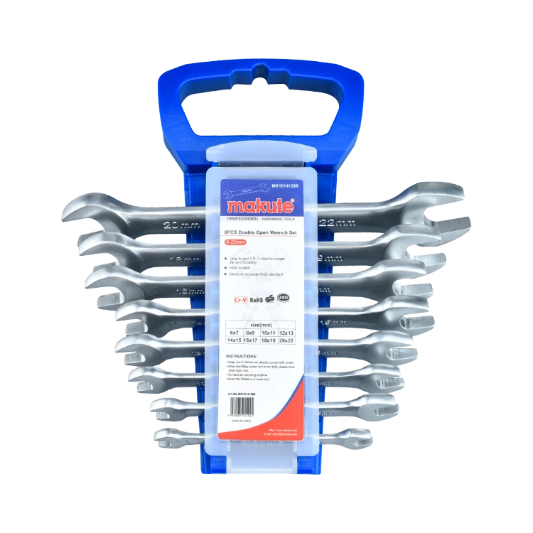 Makute MK10141208 Double Open Wrench Set – 8-Piece Durable Chrome Vanadium Steel Hand Tool Kit for Mechanical & DIY Use