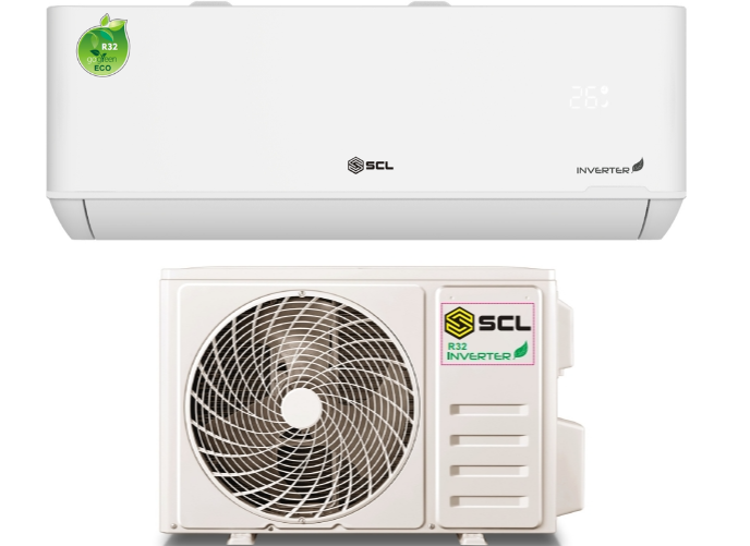 SCL Inverter Split Type Air Conditioner SCL-AC12IN01 – 12,000 BTU inverter cooling, R32 gas, low-noise operation, and energy-saving performance for homes and offices
