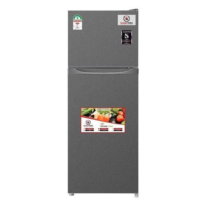 SmartPro SFR-175DT-I 138L Double Door Refrigerator – Energy-Efficient Silver Fridge with Fast Cooling &amp; Spacious Design