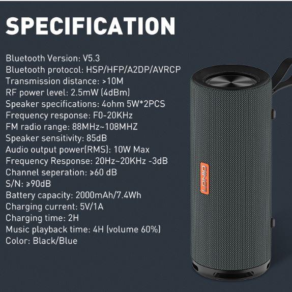 LDNIO BTS13 Waterproof Mini Speaker – Portable Wireless BT 5.3 for Home, Car & Outdoor