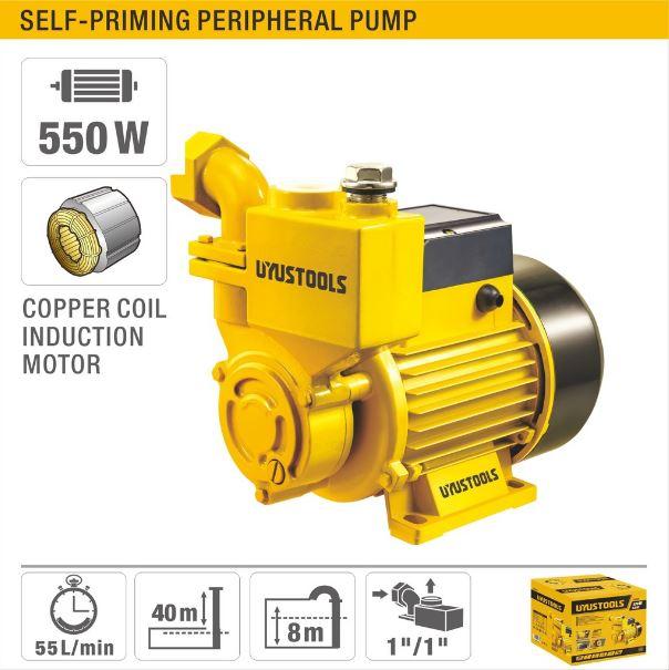 Uyustools PSP075 Self-Priming Peripheral Water Pump – 0.75HP Electric Water Pump – High-Pressure, Energy-Efficient, Durable Copper Motor – Ideal for Home and Agricultural Use