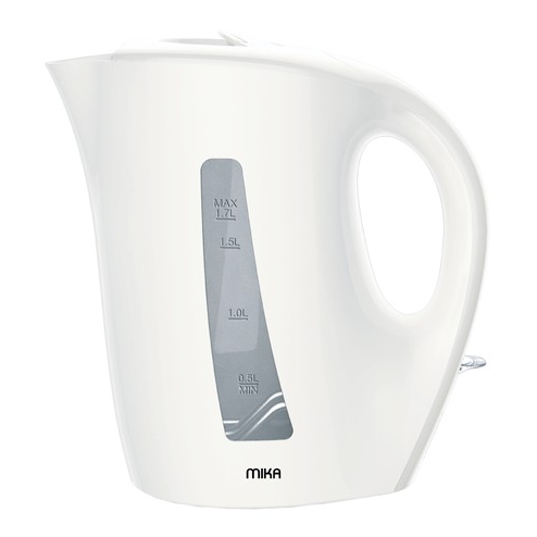 Mika MKT1005W 1.7L Electric Kettle – Corded Plastic Kettle with Open Heating Element
