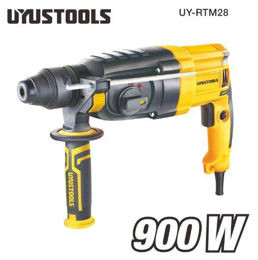 UyuStools UY-RTM28 Rotary Hammer Drill – Heavy-Duty Electric Hammer with SDS Plus Chuck, Variable Speed, Impact Function, Ideal for Concrete, Masonry, Wood, and Metal Drilling