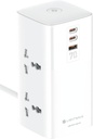 Light Wave LW-EXT-43U-3P Power Extension Tower: 4-Way Socket with 3 USB Fast Charging Ports, Surge Protection