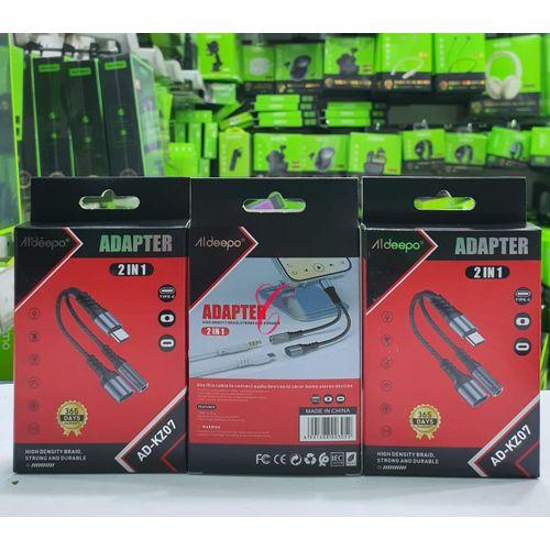 Aldeepo AD-KZ07 2 In 1 Type C Plug Converter – Essential adapter for convenient charging and seamless connectivity across Type-C devices