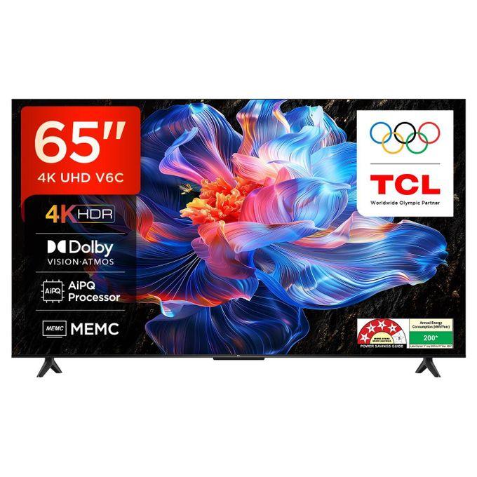 TCL 65V6C 65-Inch 4K UHD Android Smart TV - 4K Ultra HD display, Android Smart TV with built-in Google Assistant, HDR support, and sleek bezel-less design