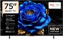TCL 75T6C 75-Inch QLED 4K Smart Google TV-Massive 75” QLED display with 4K resolution, Google TV, Dolby Vision, and hands-free voice control