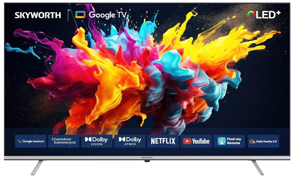 Skyworth 55Q6500G 55" 4K QLED Google TV - Smart Android TV, Google Assistant, Dolby Audio, Bezel-less Design, Built-in Chromecast & 4K HDR Display