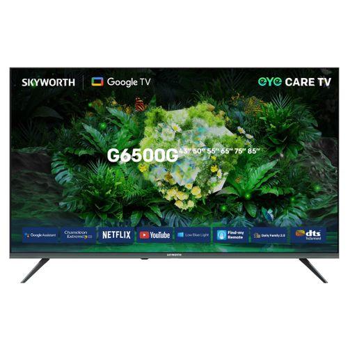 Skyworth 43G6500G 43'' Smart 4K Google TV – built-in Chromecast, Google Assistant, voice remote, vivid 4K display, and endless streaming apps.