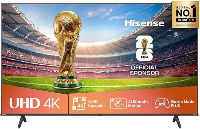 Hisense 65A6Q 65-Inch 4K UHD Smart LED TV – VIDAA OS, HDR10+, Dolby Audio, Wi-Fi, HDMI/USB Connectivity