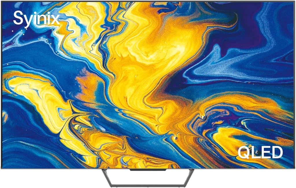 Syinix 75Q61 75-Inch QLED 4K Google Smart TV – HDR10+, Dolby Vision, Wi-Fi, HDMI/USB Connectivity