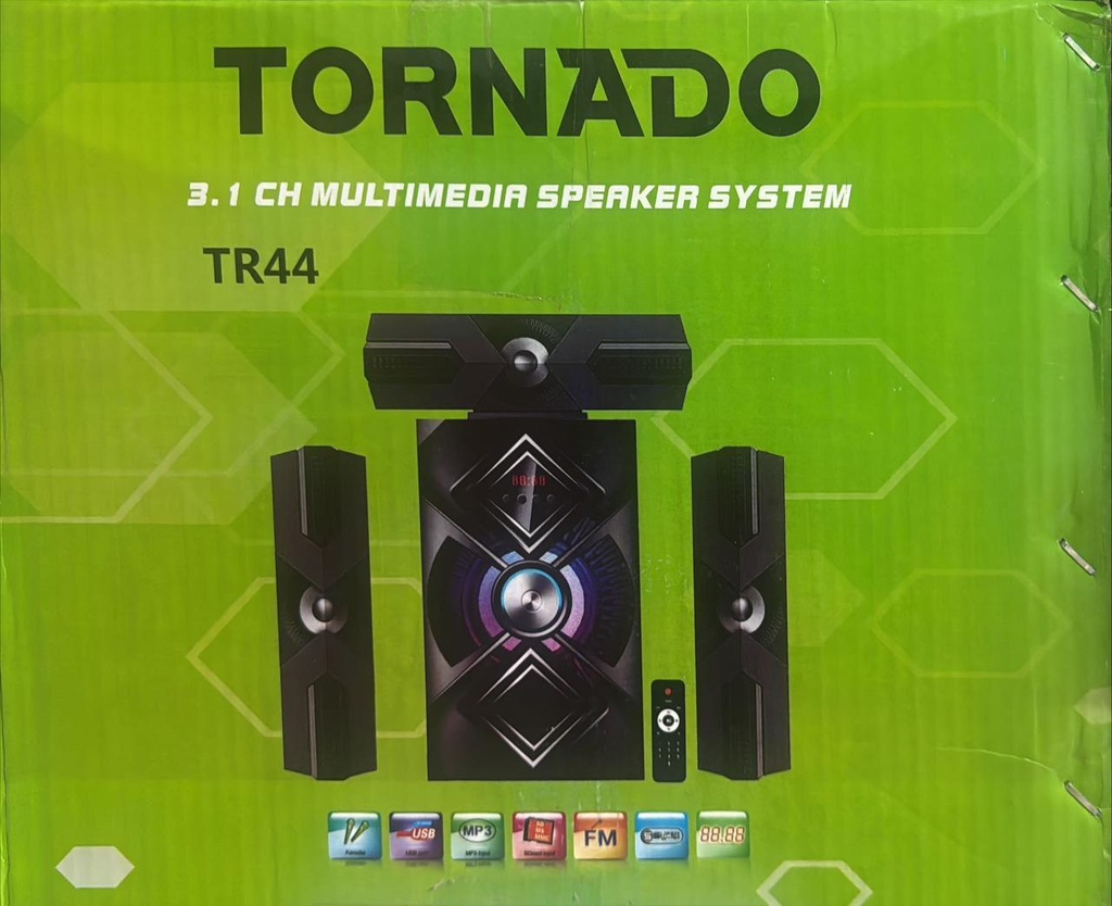Tornado TR44 3.1CH Bluetooth Home Theatre System – Powerful Home Theatre with Deep Bass, USB/SD/FM/AUX & Remote Control