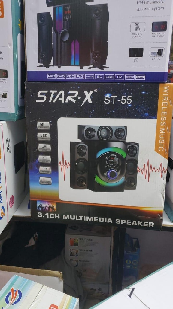 Star-X ST-55 3.1CH Bluetooth Woofer Home Theater System – Powerful Bass, FM Radio, USB/SD, Remote Control