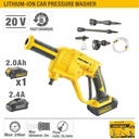 UYUSTOOLS CCW-IHD202 Cordless Pressure Washer 24 Bar – Portable 20V Power Cleaner with 5-in-1 Nozzle, Foam Cup, 6M Hose, Long & Short Lance for Car Wash & Outdoor Cleaning