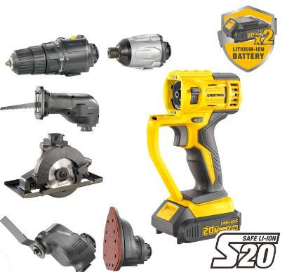 UYUSTOOLS CDM-IKT202 Cordless Multi Tool 20V 6-in-1 – Portable Electric Power Tool Kit for Cutting, Grinding, Sanding, Polishing & DIY Home Projects