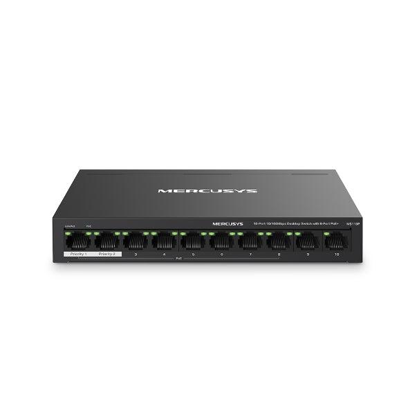 MERCUSYS MS110P PoE switch – Provides reliable power and network connectivity for IP cameras, access points, and small business setups
