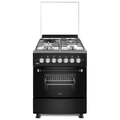 MIKA MST58UF31E4BX Standing Cooker- 3 Gas Pool Jet Burners + 1 Electric Hot Plate, Electric Oven & Grill, Auto Ignition, and Stainless Steel Finish