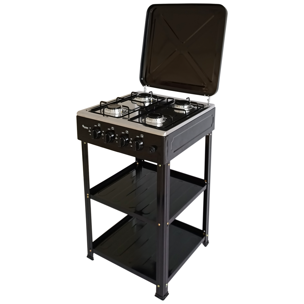 Ramtons RG/547 Gas Cooker – 4 Gas Burners with Electric Oven & Grill, Auto Ignition, and Sleek Stainless Steel Design