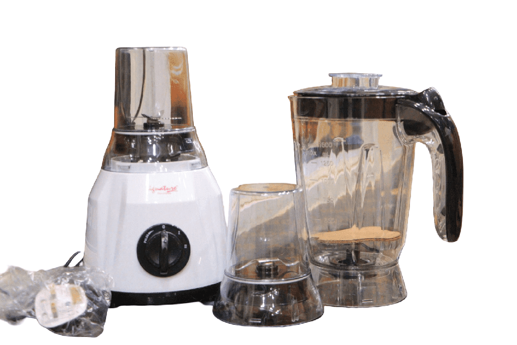 Signature SGP22 3-in-1 Blender – Powerful Motor, Stainless Steel Blades, Grinder & Chopper Attachments for Smoothies, Spices & Food Prep