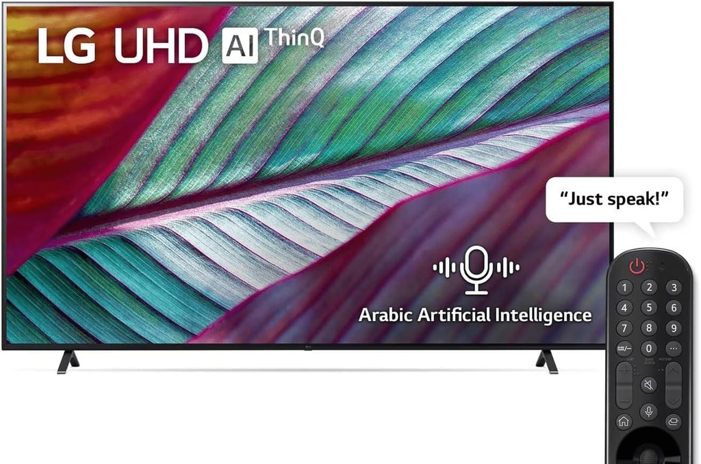 LG UR78 86-Inch UHD 4K Smart TV, WebOS Smart AI ThinQ, Magic Remote, 3-Side Cinema, HDR10, HLG, AI Sound (5.1ch), 2-Pole Stand (86UR78006)