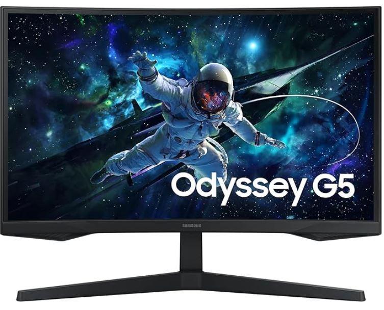 Samsung G5 Odyssey 32'' QHD 2K Curved Gaming Monitor – Immersive 1000R curve, stunning QHD resolution, 165Hz refresh rate, and 1ms response time – built for ultra-smooth, next-level gaming(LS32CG552EMXUE)