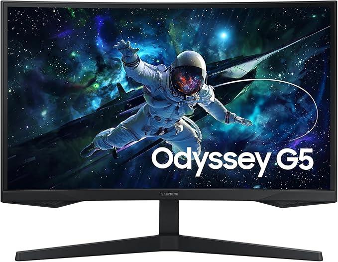 Samsung G5 Odyssey 27'' QHD 2K Curved Gaming Monitor-Immersive 1000R curve, 165Hz refresh rate, and 1ms response time for smooth, ultra-responsive gameplay(LS27CG552EMXUE)