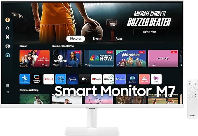 Samsung M7 Smart Monitor 32" UHD 4K (LS32DM703UMXUE) – Stunning 4K UHD display with smart apps, Wi-Fi, and remote PC access