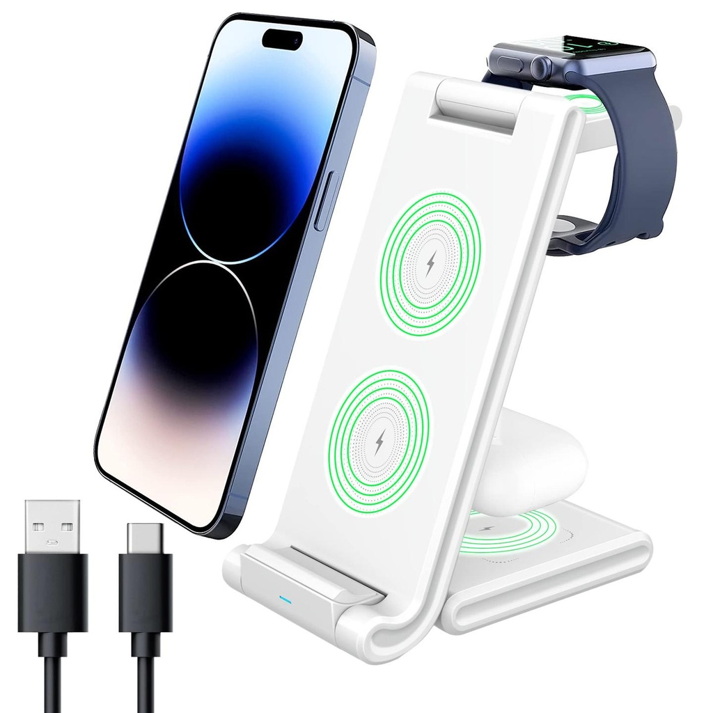 Lightwave 3-IN-1 Wireless Charger- for phones, smart watch, Earbuds (LW-WCH-301)