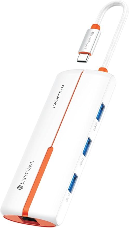 Lightwave LW-DOCK-61A USB-C 6-in-1 Multi-Function Docking Station.