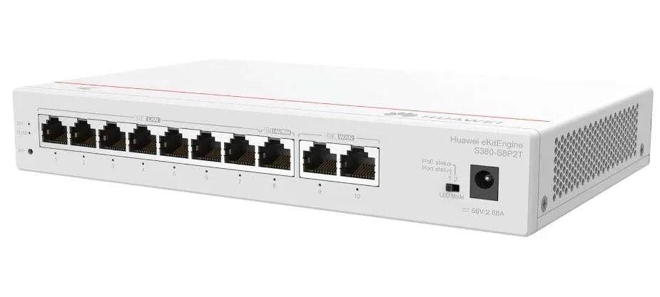 Huawei S380-S8P2T Multi-Service Gateway with 124W PoE+ – Essential networking device that provides reliable high-speed connectivity and stable power delivery for efficient home and business network management