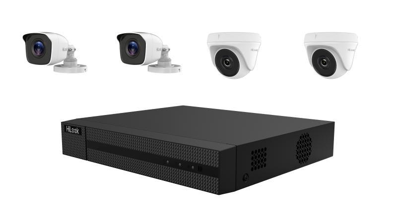 Hikvision DS-J142I(STD)/TK-4142MH-MH HiLook 4-ch H.265 2 MP Bullet&Turret Kit