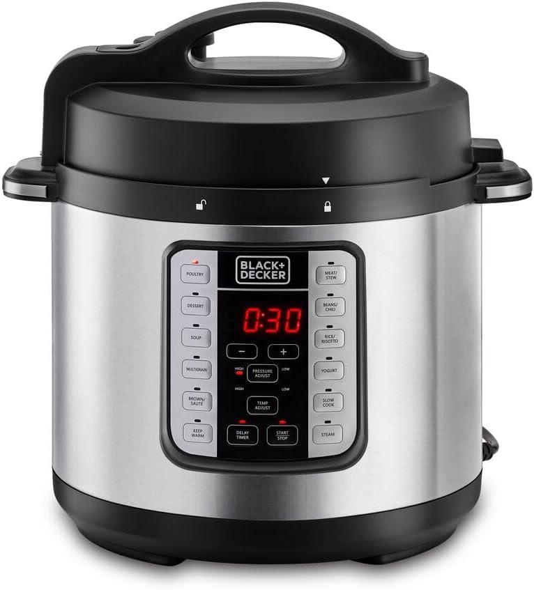 Black & Decker PCP1000-B5 6L Pressure Cooker, Stainless Steel – 1000W