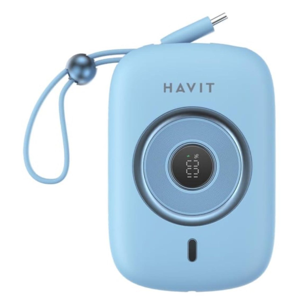 Havit PB5214 10000mAh 35W PD Fast Charging Power Bank with USB-C Cable | Compact Portable Charger for Phones, Tablets & Laptops