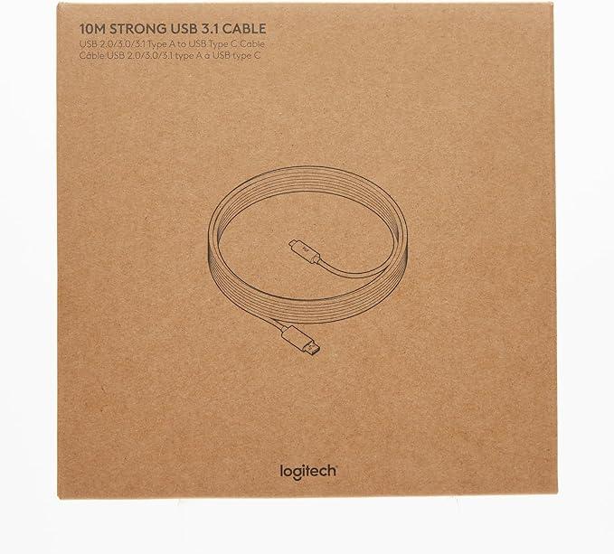 Logitech 10M strong USB cable -Tap, Rally camera,meet up-(939-001799)