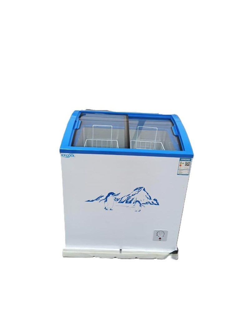 ICECOOL BD-159 159L Display Freezer – Energy-Efficient, Glass-Top Showcase Freezer for Shops, Restaurants & Homes