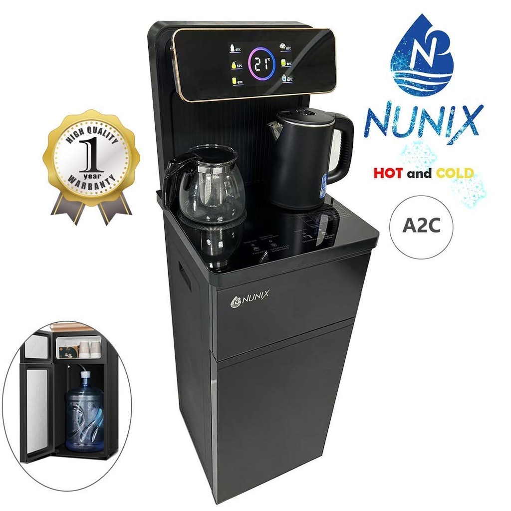Nunix A2C Hot & Cold Bottom-Load Water Dispenser – Durable and energy-efficient water dispenser with hot and cold functions,easy-to-use controls, and sleek styling for homes and offices