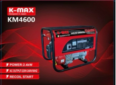 K-Max Italy 2.4kVA Petrol Generator KM4600E – Electric Start Gasoline Generator