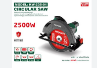 Keywin Circular Saw KW-235-01 – 235mm, 2200W Heavy-Duty Electric Wood Cutter - Power Tool for Carpentry & Construction