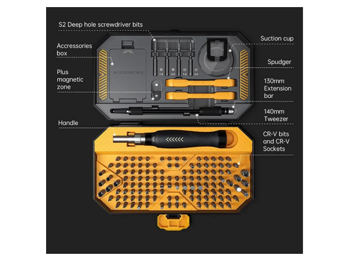 JAKEMY JM-8183 145-in-1 Precision Screwdriver Set – Magnetic Repair Tool Kit for Phones, Laptops, Electronics & Gadgets