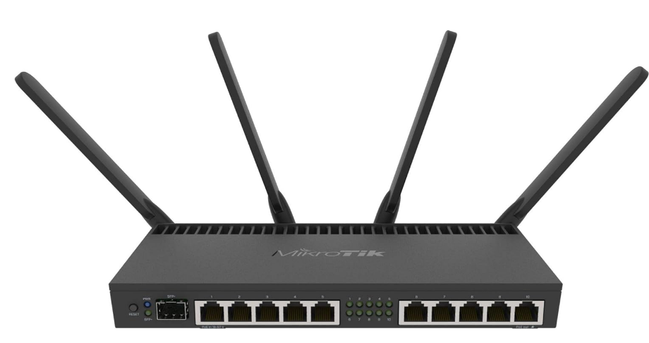 MikroTik RB4011iGS+5HacQ2HnD-IN Dual-Band Wi-Fi 5 Router – 10x Gigabit Ports, 2.4/5GHz, Powerful Home & Business Router