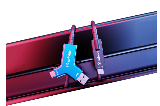 Infobit iFiber Y10 USB 3.2 A+C to C Active Optical Fiber Cable – 10Gbps High-Speed Data Transfer, 10m (33ft) USB Extension