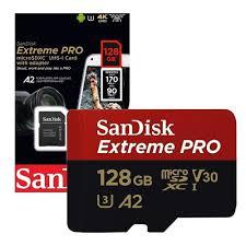 SanDisk 128GB Extreme PRO microSDXC UHS-I Card – Up to 200MB/s, A2, V30, 4K UHD – SDSQXCD-128G-GN6MA