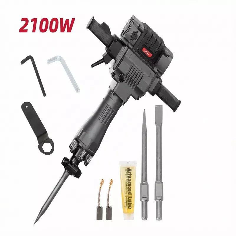 Deli EDE-DG30-1E 32mm 2100W 75J Demolition Breaker – Heavy Duty Industrial Electric Jack Hammer for Concrete Breaking, Construction, Roadwork, and Professional Demolition Applications