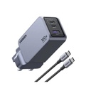 UGREEN Nexode Pro 100W GaN Fast Charger (UK) – 3-Port USB-C, 1.5M 100W Cable | UG-25875 X75