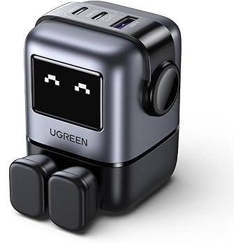 UGREEN CD361 Uno 65W 3-Port GaN Fast Charger UG-25686 – UK Grey, USB-C & USB-A Power Delivery, Compact Travel Adapter