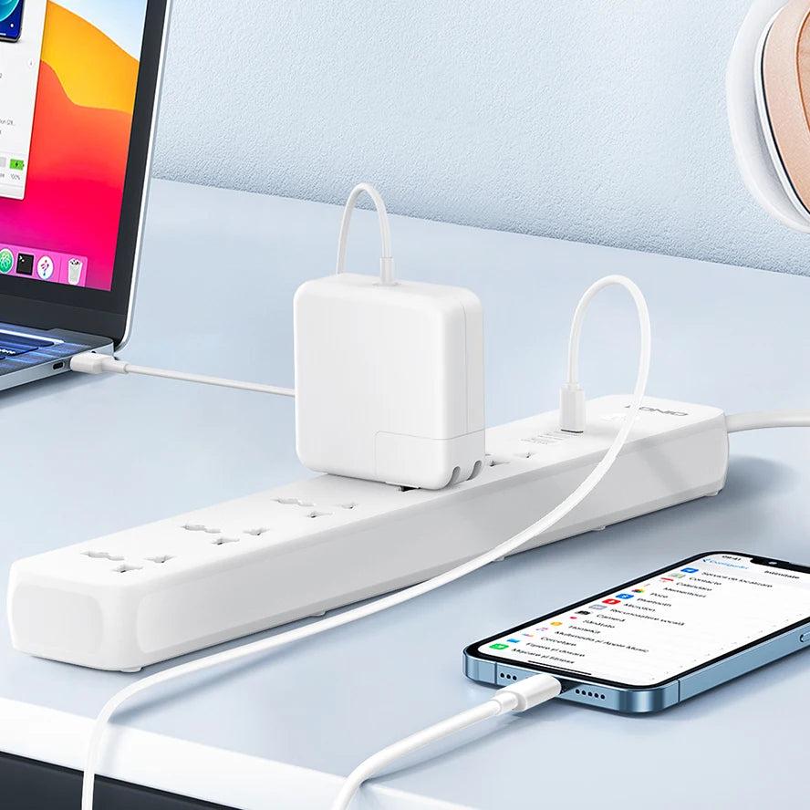LDNIO SC5319 Multi Socket Extension Lead with 5 AC 3 USB Power Socket Plug Extender 2M