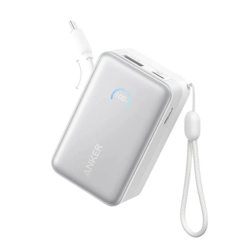 [A1638H21-PM-STL] Anker Nano A1638H21 10,000mAh 45W Power Bank -Built-In Retractable USB-C Cable for fast portable charging for laptops, phones and tablets on the go