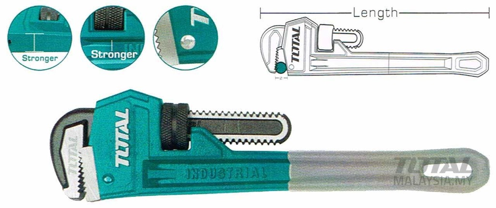 TOTAL THT170806 Pipe Wrench 200mm 8"